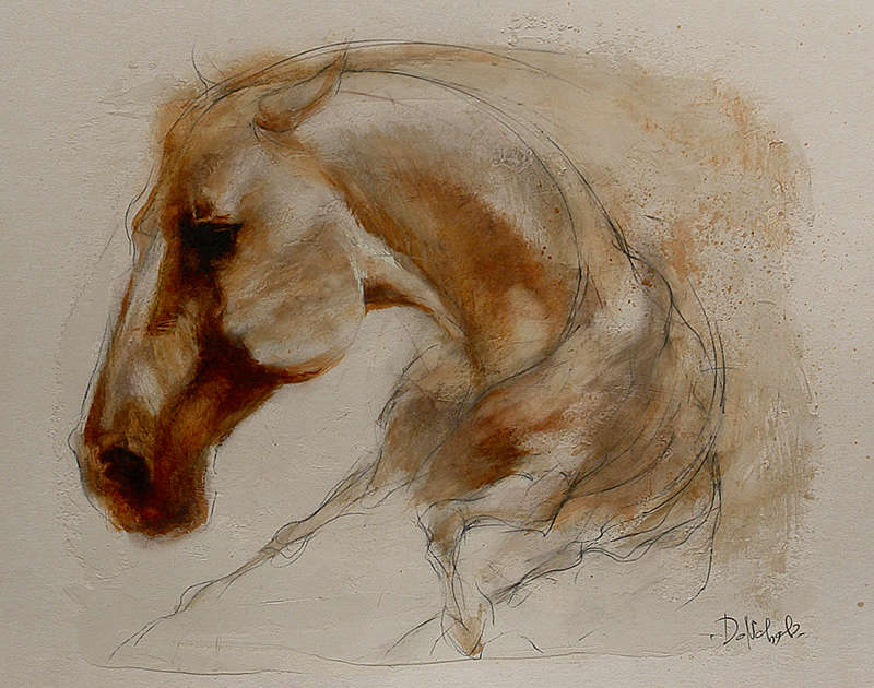16.Horse-I-2016,mixed technique,32x40cm