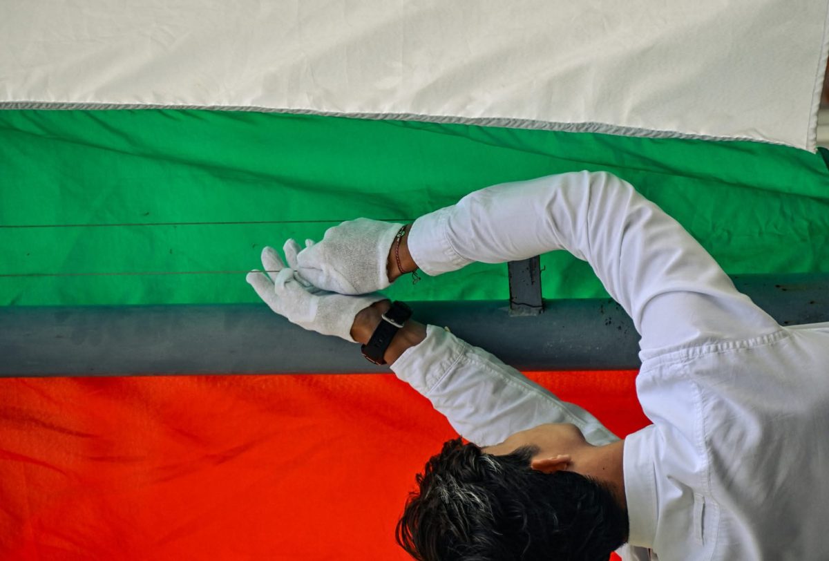 Момче издига българския флаг