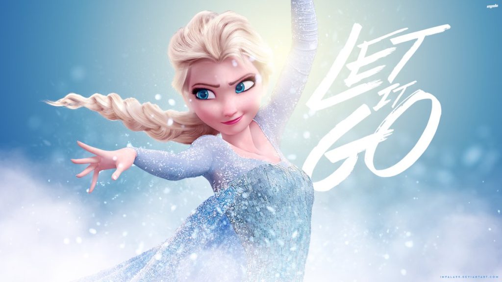 Елза от Замръзналото кралство и надпис let it go